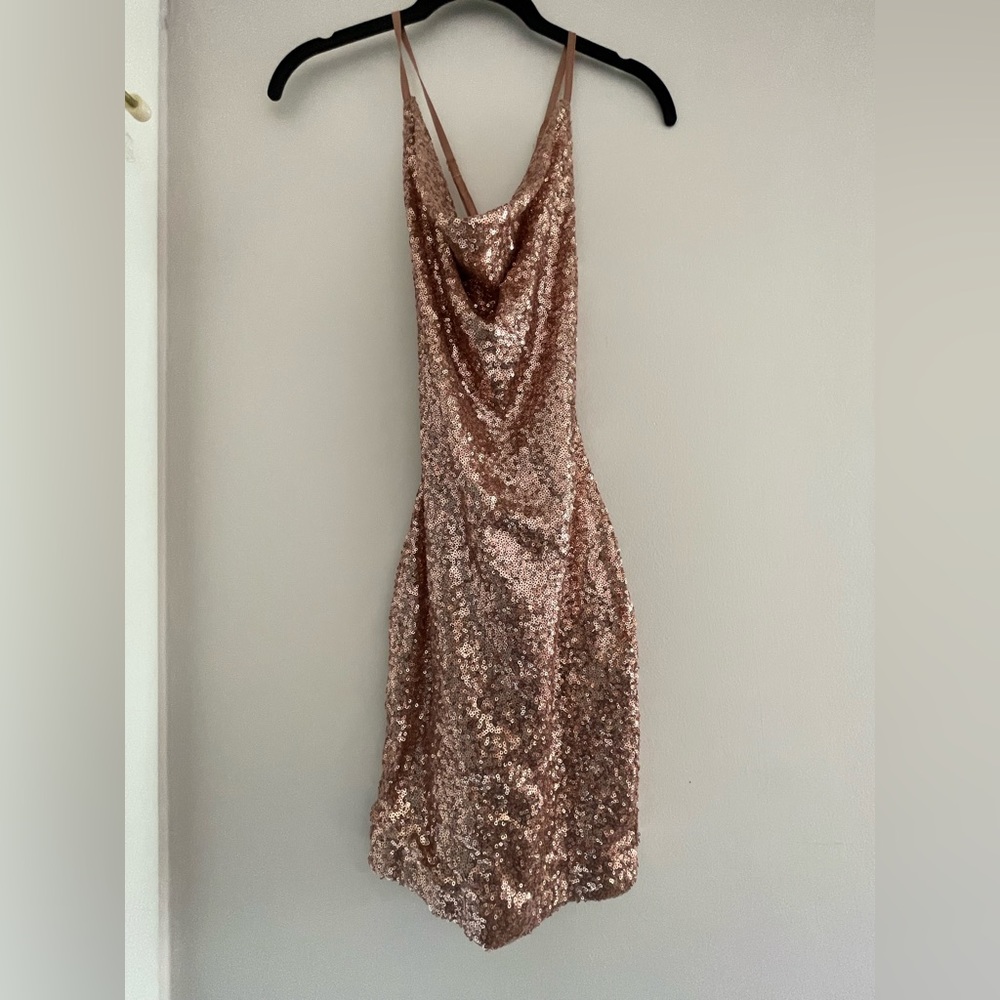 pink sequins dress